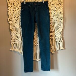 AG Adriano Goldschmied Blue Cotton Blend "The Legging Ankle" Super Skinny Jeans